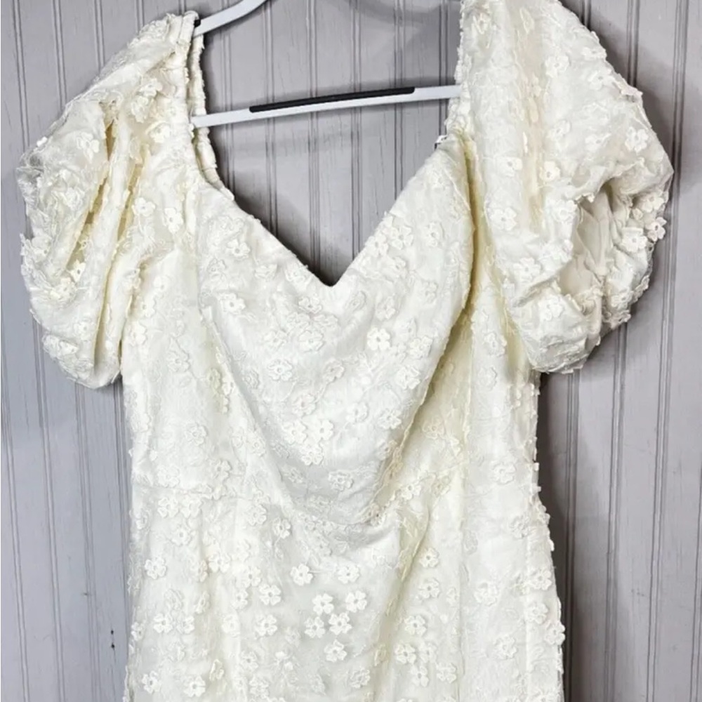 City Chic Festive Detail Dress in White Size 20